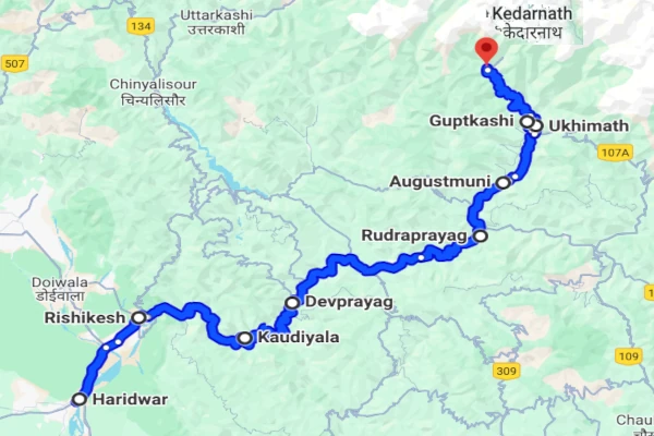 Haridwar to Sonprayag route