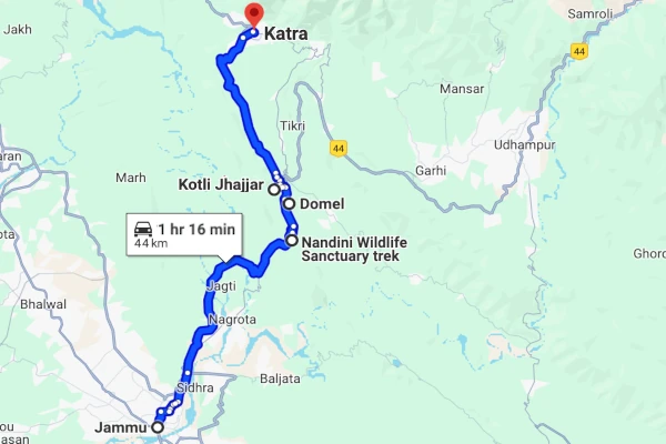 Jammu to Katra route