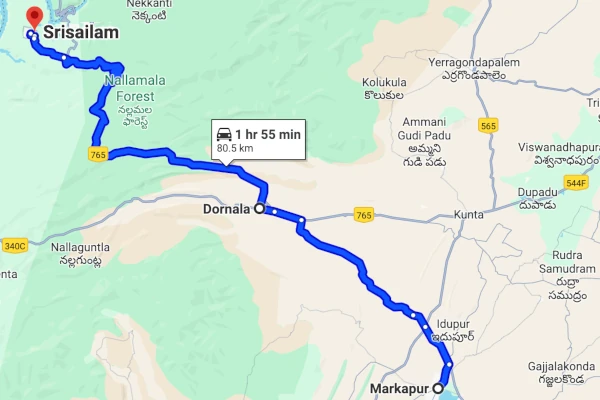 Markapur to Srisailam route