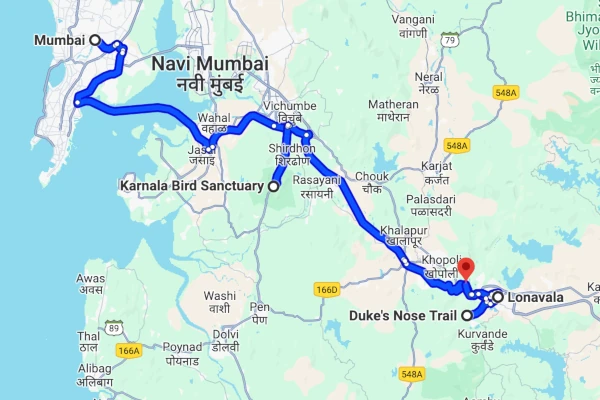 Mumbai to Lonavala route