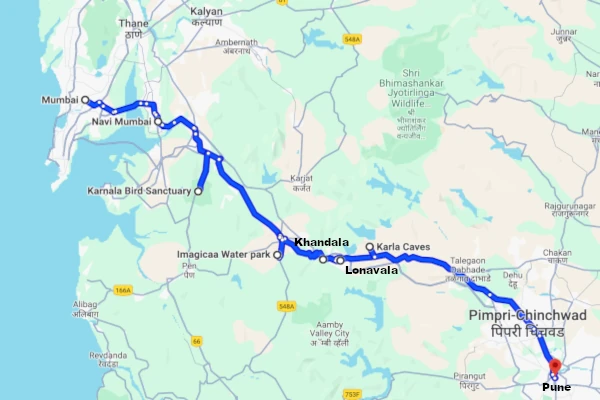 Mumbai to Pune route