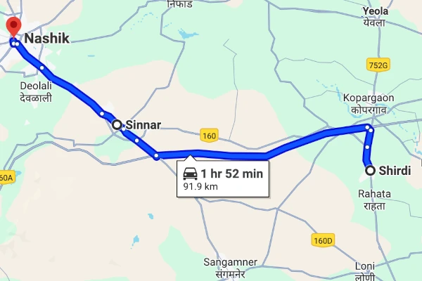 Nashik to Shirdi route