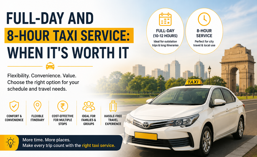 8-hour Taxi Service in Delhi