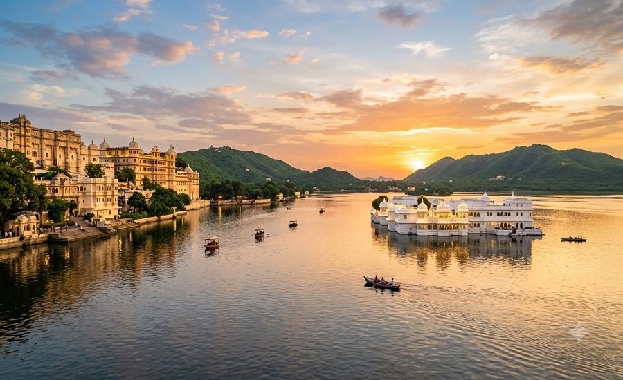 Boats on the Lake Pichola