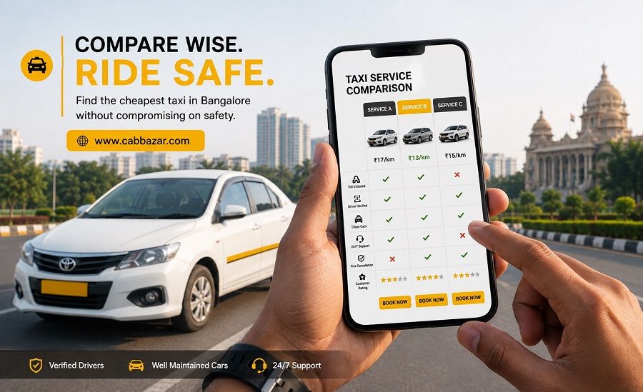 Compare the Cheapest Taxi Service in Bangalore