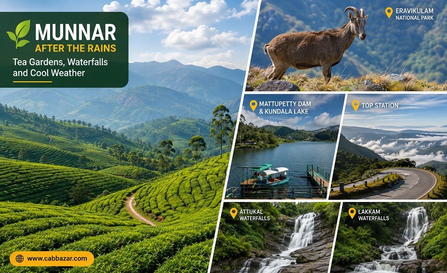 Munnar After the Rains: Tea Gardens, Waterfalls and Cool Weather