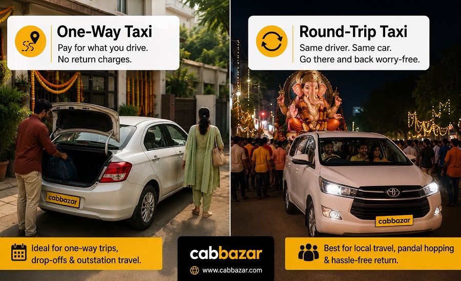 One-way vs Round-trip Cab Booking