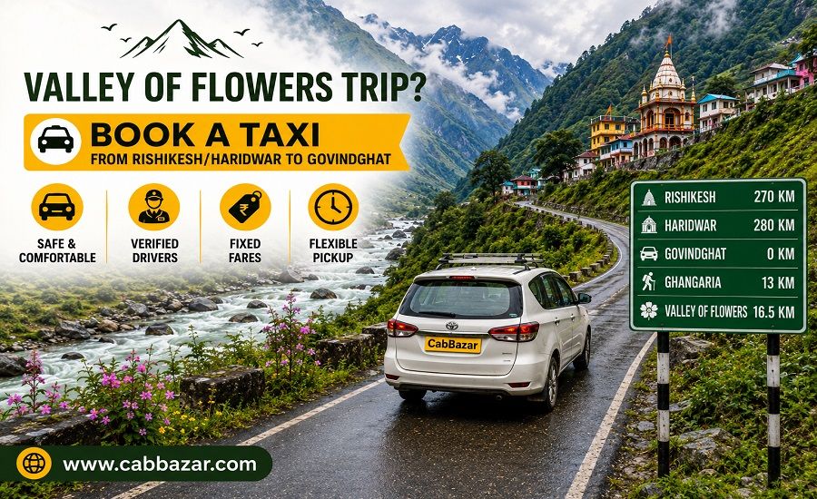 Route & Taxi Booking for valley of flowers
