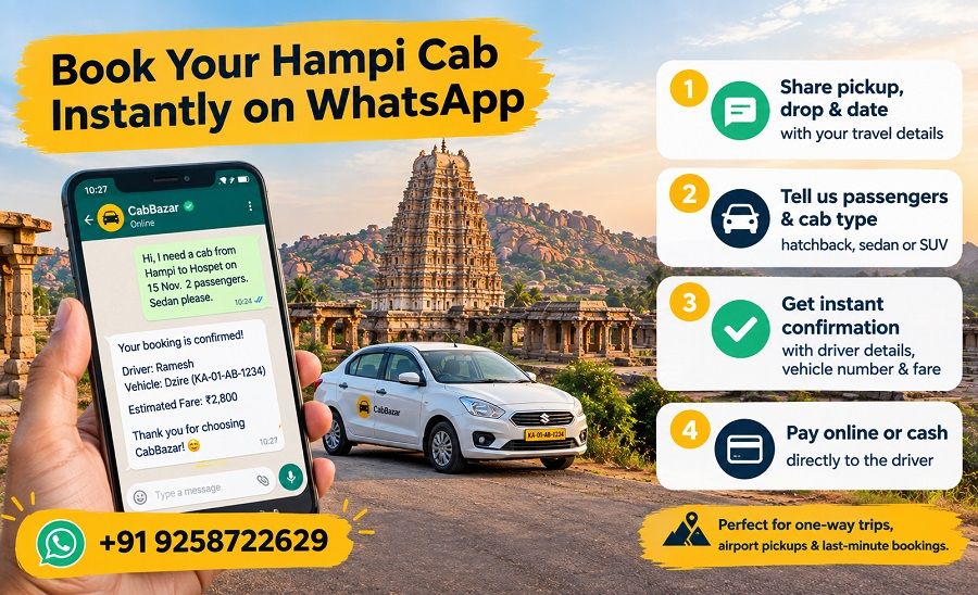 Book Your Hampi Cab on WhatsApp
