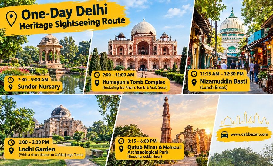 One-Day Delhi Heritage Sightseeing Route