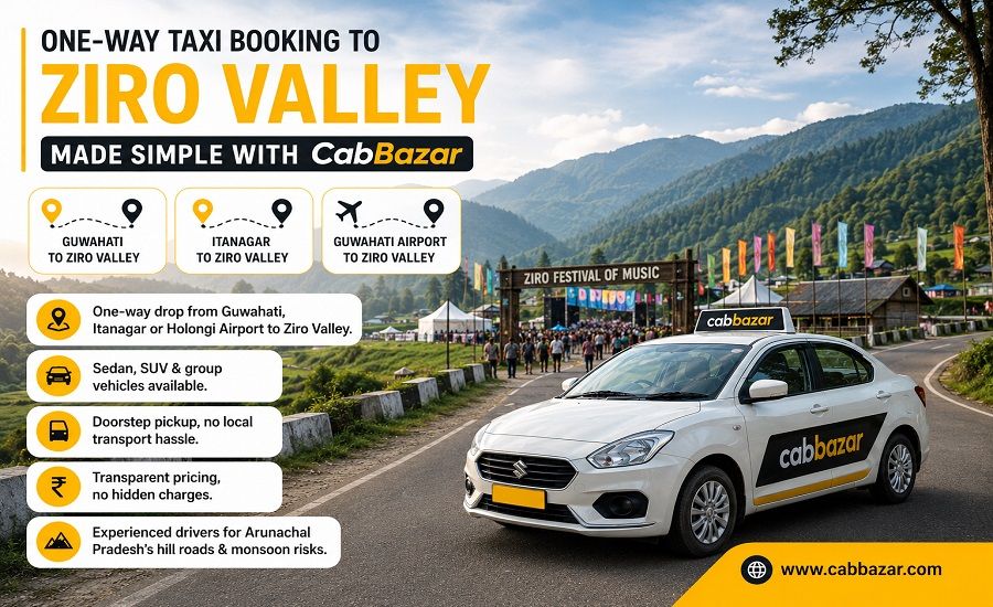 One-Way Taxi Booking to Ziro Valley