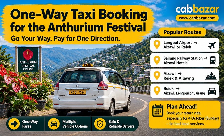 One way cab booking for Anthurium Festival