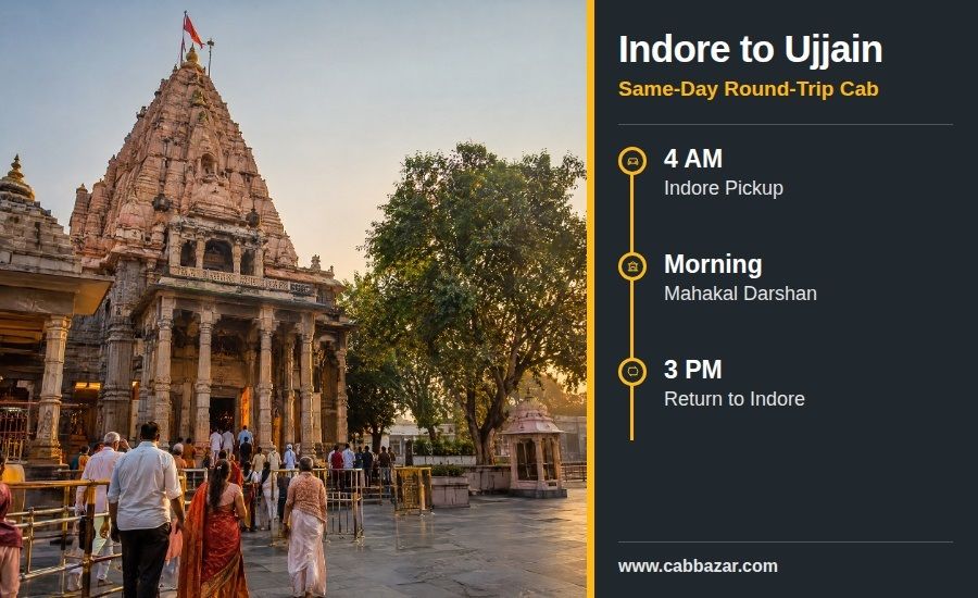 Indore to Ujjain Cab Round-Trip
