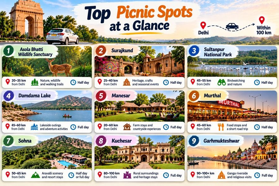 Top Picnic Spots Near Delhi