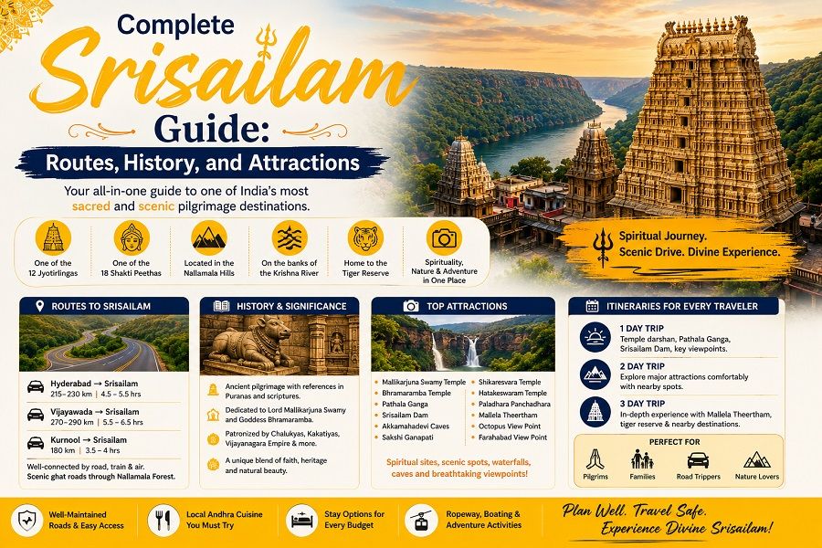 Complete Srisailam Guide: Routes, History, and Attractions