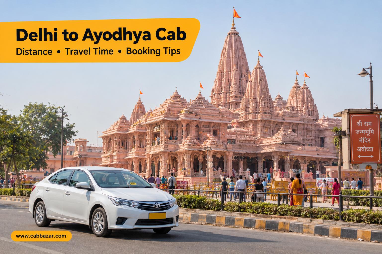 Delhi to Ayodhya Cab: Distance, Travel Time and Booking Tips
