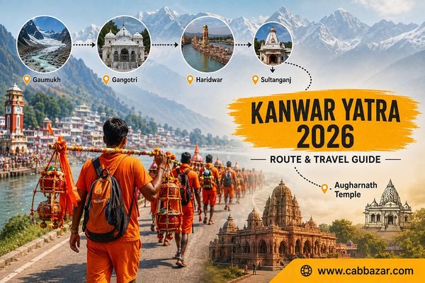 Kanwar Yatra 2026: Haridwar, Gaumukh, Gangotri & Sultanganj to Augharnath Temple - Route and Travel Guide